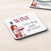 Funny Wine Gezegde Quote Bier Onderzetter (Linkerzijde)