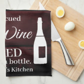 Funny Wine Gezegde Quote uit flesje Rustic Theedoek (Quarter Fold)
