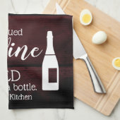 Funny Wine Gezegde Quote uit flesje Rustic Theedoek (Quarter Fold)
