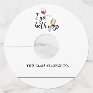 Funny Wine Glass marker Identifier papier Label