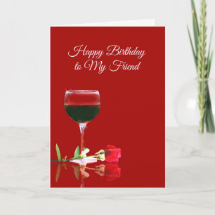 Funny Wine Happy Birthday Kaart voor Vriend