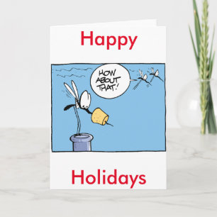 Funny Wine Holiday Cartoon Card Feestdagen Kaart