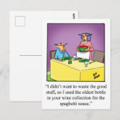 Funny Wine Humor Briefkaart "Spectickles" (Voorkant / Achterkant)