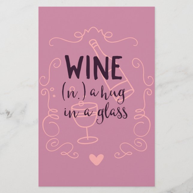 Funny Wine is een Hug in een glas (Voorkant)
