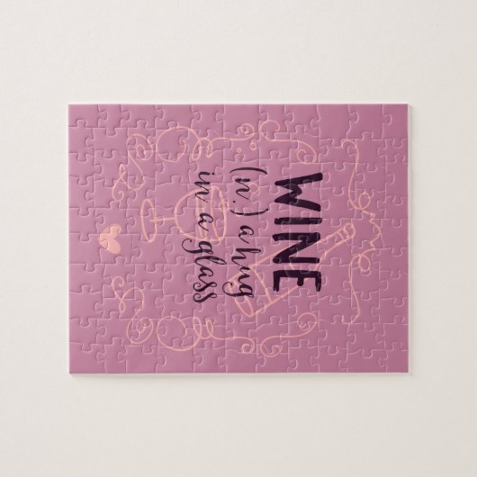 Funny Wine is een Hug in een glas Legpuzzel (Horizontaal)