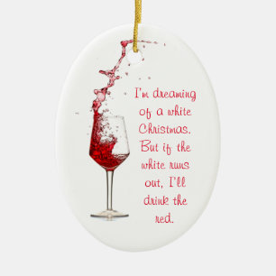 Funny Wine-kerstversiering Keramisch Ornament