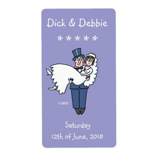 Funny Wine Labels voor bruiloft 2 x 3,75 inch (Voorkant)