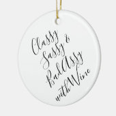 Funny Wine Lover Kerstkeramisch sieraad Keramisch Ornament (Links)