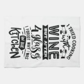Funny Wine Lovers Quote over koken Theedoek (Horizontaal)