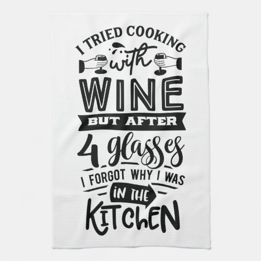 Funny Wine Lovers Quote over koken Theedoek (Verticaal)