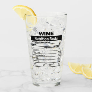 Funny Wine Nutrition Facts Glass Glas