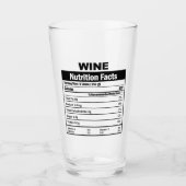 Funny Wine Nutrition Facts Glass Glas (Voorkant)