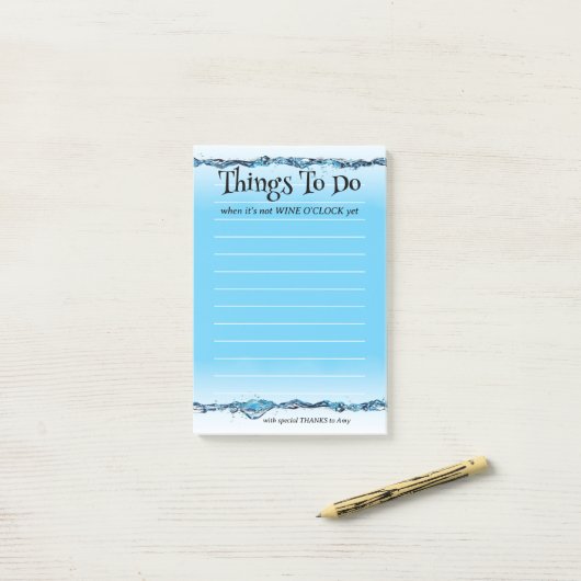 Funny Wine O'Clock Water Post-it® Notes (Op bureau)