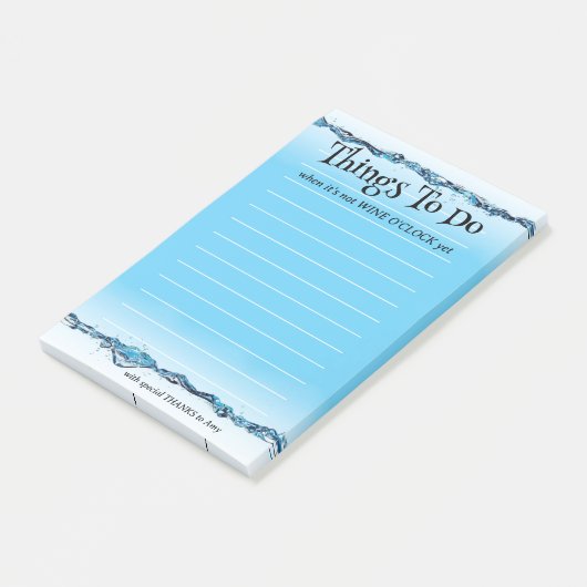Funny Wine O'Clock Water Post-it® Notes (Schuin)