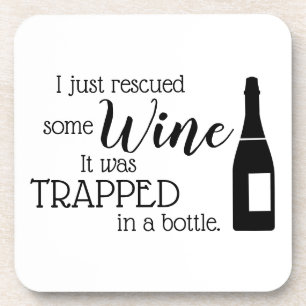 Funny Wine Quote Gezegde uit fles Bier Onderzetter