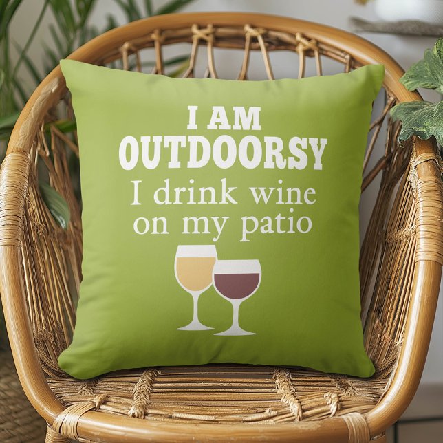 Funny Wine Quote - Ik drink wijn op mijn geduld Kussen (Whimsical Wine Pillow)