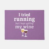 Funny Wine Quote - ik probeerde te rennen - bleef  Deurmat (Voorkant)