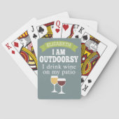 Funny Wine Quote met aangepaste naam Pokerkaarten (Achterkant)