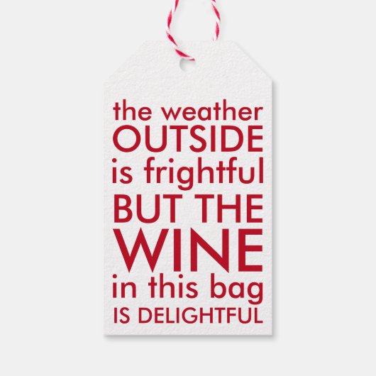 Funny Wine Red en White Kerstmis Cadeaulabel (Achterkant)