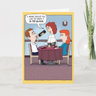 Funny Wine Taster Verjaardag Kaart