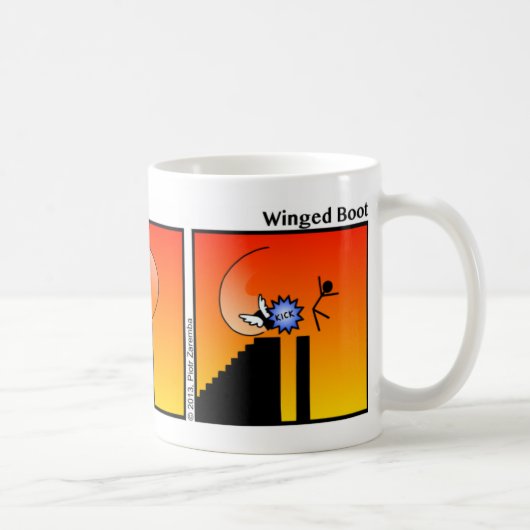 Funny Winged Boot Stickman Mok - 096 (Rechts)