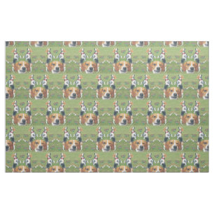 Funny Winking Beagle Rabbits & Beagles Fabric Stof