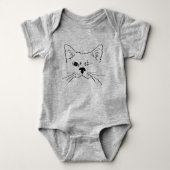 Funny Winking cat of kitten wining Hand getekend Romper (Voorkant)