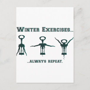 Funny Winter Exercises Briefkaart