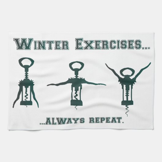 Funny Winter Exercises Theedoek (Horizontaal)