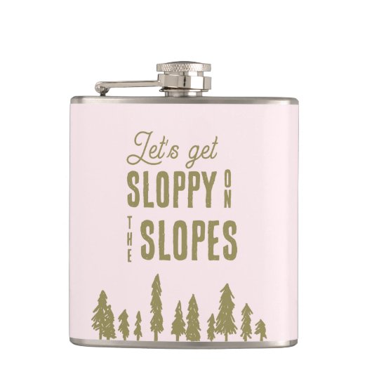 Funny Winter Ski Bachelorette Party Heupfles (Voorkant)