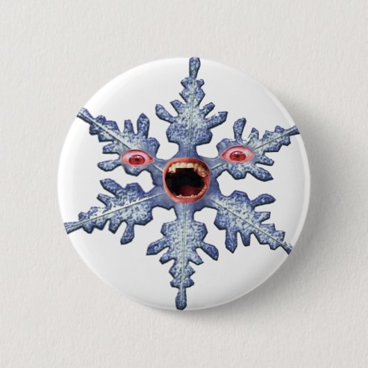 Funny Winter Snowflake Zombie Ronde Button 5,7 Cm (Voorkant)