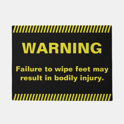 Funny Wipe Feet Warning Deurmat (Voorkant)