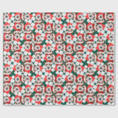 Funny Wire Fox Terrier-kerstpatroon Cadeaupapier (Vlak)