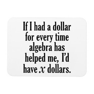 Funny Wiskunde/Algebra Quote - Ik zou x dollar heb Magneet