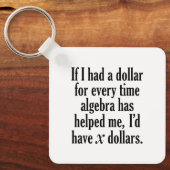 Funny Wiskunde/Algebra Quote - Ik zou x dollar heb Sleutelhanger (Voorkant)