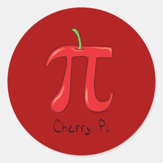 Funny Wiskunde Cherry Pi Ronde Sticker (Voorkant)