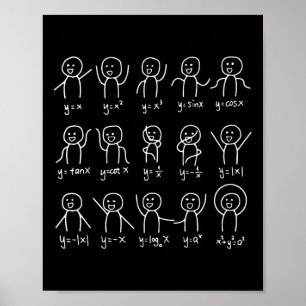 Funny Wiskunde Dances Happy Face Sketch Algebra Hu Poster