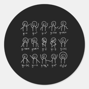 Funny Wiskunde Dances Happy Face Sketch Algebra Hu Ronde Sticker