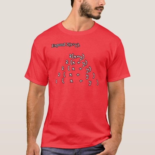 Funny Wiskunde Exam Joke Test Vraag - Breid 2x+y u T-shirt (Voorkant)