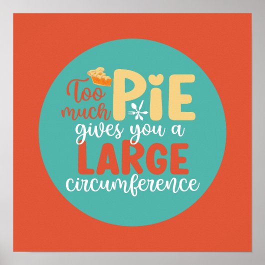 Funny Wiskunde Geek Pie Pun Retro Kitchen Typograf Poster (Voorkant)