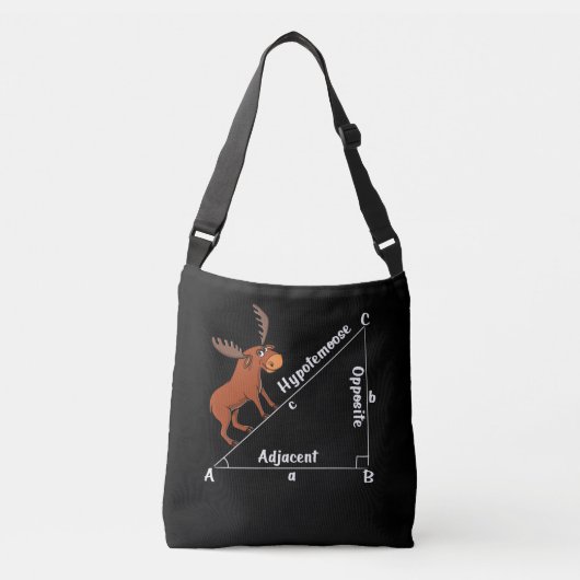 Funny Wiskunde Hypotemoose Geometry Moose Joke Pun Crossbody Tas (Voorkant)