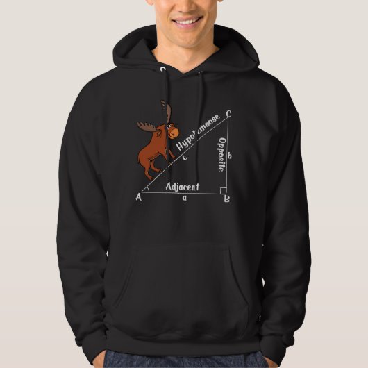 Funny Wiskunde Hypotemoose Geometry Moose Joke Pun Hoodie (Voorkant)