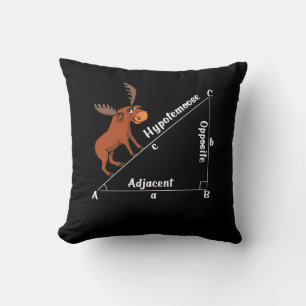 Funny Wiskunde Hypotemoose Geometry Moose Joke Pun Kussen