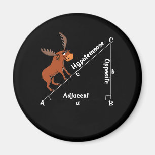 Funny Wiskunde Hypotemoose Geometry Moose Joke Pun Magneet