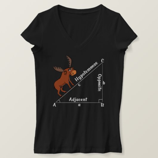 Funny Wiskunde Hypotemoose Geometry Moose Joke Pun T-shirt (Design voorkant)