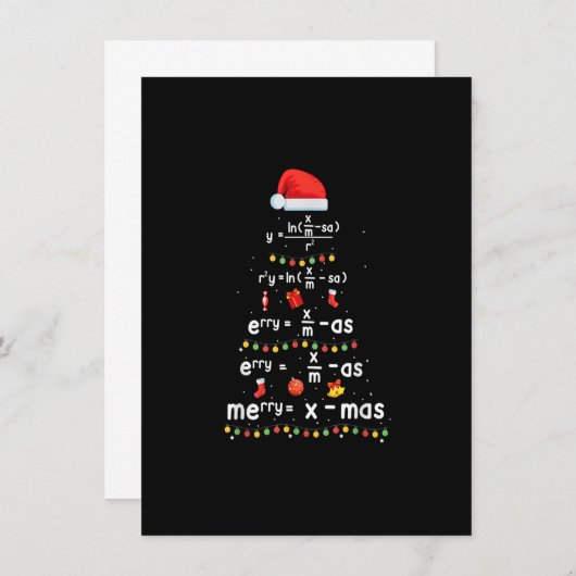 Funny Wiskunde leraar kerstboom Kaart (Voorkant / Achterkant)