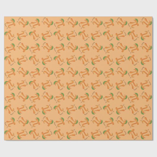 Funny Wiskunde Peach Pi-symbool Cadeaupapier (Vlak)
