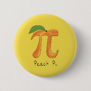 Funny Wiskunde Peach Pi-symbool Ronde Button 5,7 Cm