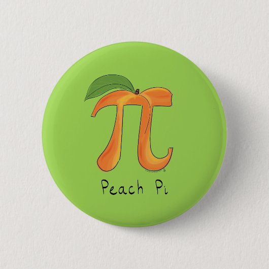 Funny Wiskunde Peach Pi-symbool Ronde Button 5,7 Cm (Voorkant)