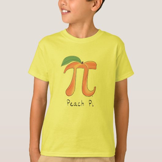 Funny Wiskunde Peach Pi-symbool T-shirt (Voorkant)